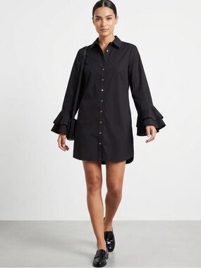 Finley , Button-Up Dress with Ruffle Sleeves